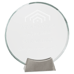 Round Platinum Glass with Full Metal Base