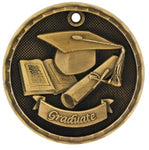 2" 3D Graduation Medals