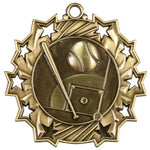 2 1/4" Ten Star Baseball & Softball Medals
