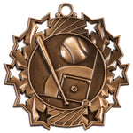 2 1/4" Ten Star Baseball & Softball Medals