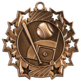 2 1/4" Ten Star Baseball & Softball Medals