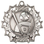 2 1/4" Ten Star Baseball & Softball Medals